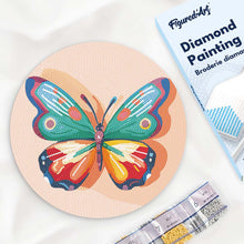 Cargar imagen en el visor de la galería, Diamond Painting en Disco de Madera - Mariposa