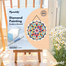 Cargar imagen en el visor de la galería, Diamond Painting en Disco de Madera - Mandala floral