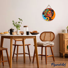 Cargar imagen en el visor de la galería, Diamond Painting en Disco de Madera - Reina Africana Pop Art