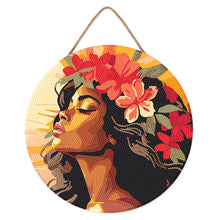 Cargar imagen en el visor de la galería, Diamond Painting en Disco de Madera - Mujer floral
