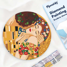 Cargar imagen en el visor de la galería, Diamond Painting en Disco de Madera - El beso - Klimt