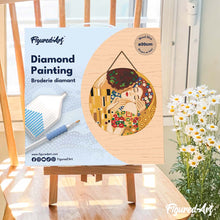 Cargar imagen en el visor de la galería, Diamond Painting en Disco de Madera - El beso - Klimt