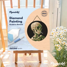 Cargar imagen en el visor de la galería, Diamond Painting en Disco de Madera - Van Gogh - Cráneo con Cigarrillo