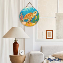 Cargar imagen en el visor de la galería, Diamond Painting en Disco de Madera - Tortuga