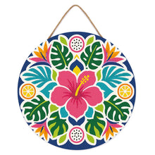 Cargar imagen en el visor de la galería, Diamond Painting en Disco de Madera - Mandala de hibisco