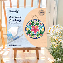 Cargar imagen en el visor de la galería, Diamond Painting en Disco de Madera - Mandala de hibisco
