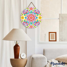 Cargar imagen en el visor de la galería, Diamond Painting en Disco de Madera - Mandala de mariposa