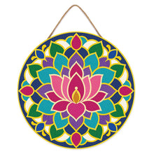 Cargar imagen en el visor de la galería, Diamond Painting en Disco de Madera - Mandala de loto