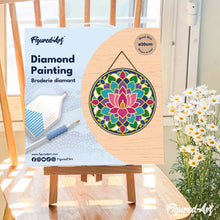 Cargar imagen en el visor de la galería, Diamond Painting en Disco de Madera - Mandala de loto