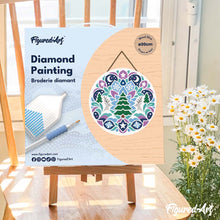 Cargar imagen en el visor de la galería, Diamond Painting en Disco de Madera - Mandala navideño