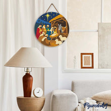 Cargar imagen en el visor de la galería, Diamond Painting en Disco de Madera - Belén de Navidad