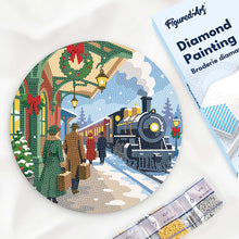 Cargar imagen en el visor de la galería, Diamond Painting en Disco de Madera - Tren de las fiestas