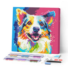 Cargar imagen en el visor de la galería, Mini Diamond Painting 25x25cm - Arte Pop Abstracto de Perro