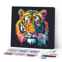 Cargar imagen en el visor de la galería, Mini Diamond Painting 25x25cm - Arte Pop Abstracto de Tigre