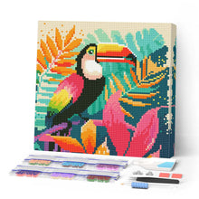 Cargar imagen en el visor de la galería, Mini Diamond Painting 25x25cm - Tucán Tropical