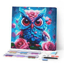 Cargar imagen en el visor de la galería, Mini Diamond Painting 25x25cm - Pequeña Lechuza Azul