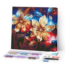 Cargar imagen en el visor de la galería, Mini Diamond Painting 25x25cm - Flores Doradas Brillantes