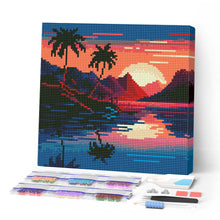 Cargar imagen en el visor de la galería, Mini Diamond Painting 25x25cm - El Mar y la Puesta de Sol