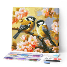 Cargar imagen en el visor de la galería, Mini Diamond Painting 25x25cm - Pareja de Pájaros entre Flores