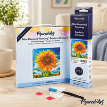 Cargar imagen en el visor de la galería, Mini Diamond Painting 25x25cm - Girasol Besado por el Sol