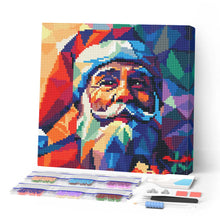 Cargar imagen en el visor de la galería, Mini Diamond Painting 25x25cm - Papá Noel poligonal
