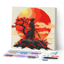 Cargar imagen en el visor de la galería, Mini Diamond Painting 25x25cm - Samurái al Atardecer