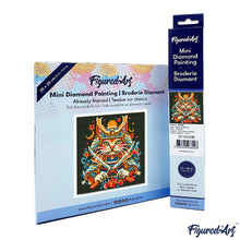 Cargar imagen en el visor de la galería, Mini Diamond Painting 25x25cm - Gato Samurái