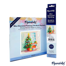Cargar imagen en el visor de la galería, Mini Diamond Painting 25x25cm - Árbol de Navidad y chimenea