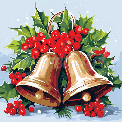 Mini Diamond Painting 25x25cm - Campanas de Navidad