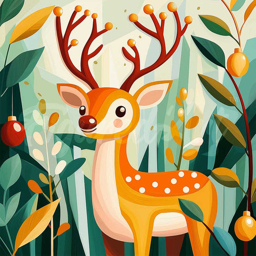 Mini Diamond Painting 25x25cm - Reno dorado