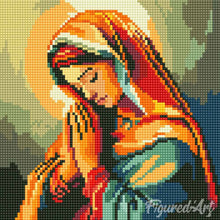 Cargar imagen en el visor de la galería, Mini Diamond Painting 25x25cm - Virgen María rezando