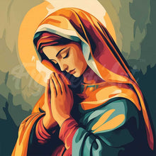 Cargar imagen en el visor de la galería, Mini Diamond Painting 25x25cm - Virgen María rezando
