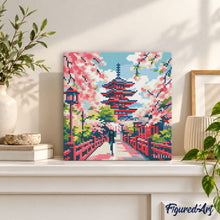 Cargar imagen en el visor de la galería, Mini Diamond Painting 25x25cm - Kioto en Flor
