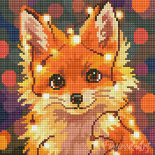 Cargar imagen en el visor de la galería, Mini Diamond Painting 25x25cm - Pequeño Zorro con Luces