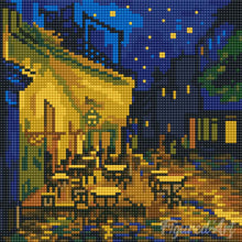 Cargar imagen en el visor de la galería, Mini Diamond Painting 25x25cm - Van Gogh - Terraza de café por la noche