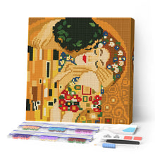 Cargar imagen en el visor de la galería, Pintar por numeros Figured'Art - Mini Diamond Painting 25x25cm - El beso - Klimt