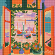 Cargar imagen en el visor de la galería, Mini Diamond Painting 25x25cm - La ventana abierta - Matisse