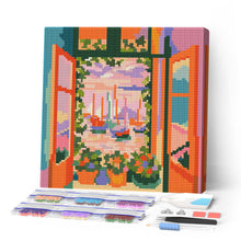 Cargar imagen en el visor de la galería, Pintar por numeros Figured'Art - Mini Diamond Painting 25x25cm - La ventana abierta - Matisse