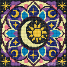 Cargar imagen en el visor de la galería, Mini Diamond Painting 25x25cm - Mandala celestial