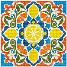 Cargar imagen en el visor de la galería, Mini Diamond Painting 25x25cm - Mandala cítrico