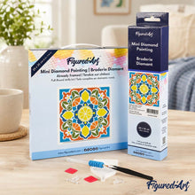 Cargar imagen en el visor de la galería, Mini Diamond Painting 25x25cm - Mandala cítrico