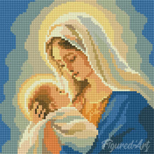 Cargar imagen en el visor de la galería, Mini Diamond Painting 25x25cm - Abrazo de María