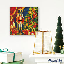 Cargar imagen en el visor de la galería, Mini Diamond Painting 25x25cm - Cascanueces de Navidad