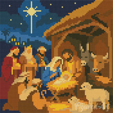 Cargar imagen en el visor de la galería, Mini Diamond Painting 25x25cm - Belén de Navidad