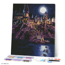 Cargar imagen en el visor de la galería, Diamond Painting - Castillo de Hogwarts de noche - Harry Potter 40x50cm con bastidor montado