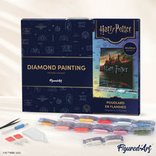 Cargar imagen en el visor de la galería, Diamond Painting - Hogwarts en llamas - Harry Potter 40x50cm con bastidor montado