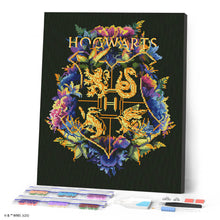 Cargar imagen en el visor de la galería, Diamond Painting - Escudo floral de Hogwarts - Harry Potter 40x50cm con bastidor montado