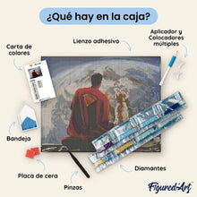 Cargar imagen en el visor de la galería, Diamond Painting - Superman y Krypto 40x50cm con bastidor montado