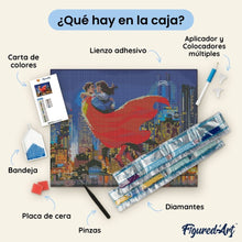 Cargar imagen en el visor de la galería, Diamond Painting - Superman y Lois en el cielo 40x50cm con bastidor montado