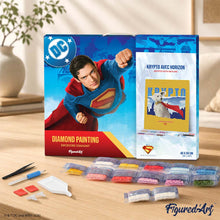 Cargar imagen en el visor de la galería, Diamond Painting - Krypto con el skyline - Superman 40x50cm con bastidor montado